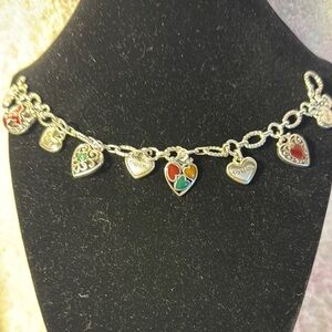 Heart Charm Bracelet with Multicolor Accents